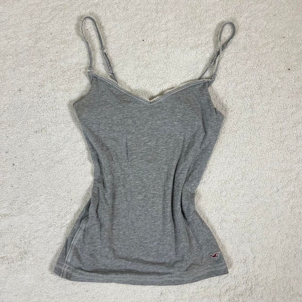 Hollister Grey + Lace Cami Tank Top - Picture 1 of 4